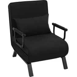 WOLTU Schlafsessel 3 in 1 - Verstellbare Rückenlehne, Schwarz - Multifunktionales Schlafsofa, wandelbar in Sofa, Liege oder Bett. Ideal für kleine Räume, mit 5-fach verstellbarer Rückenlehne für maximalen Komfort.
