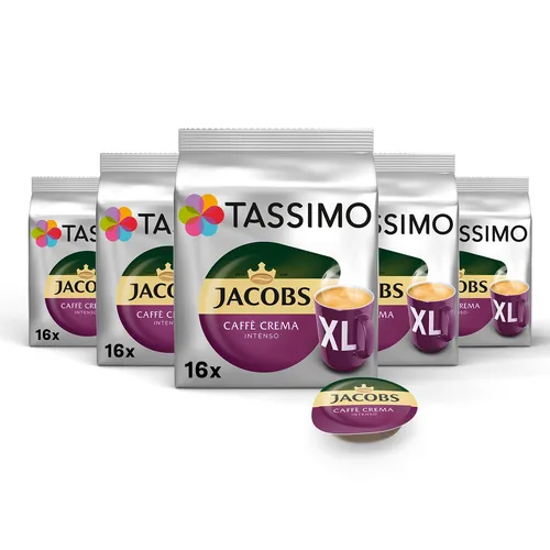 Jacobs Caffè Crema Intenso XL Kapseln, 80 Pads von TASSIMO