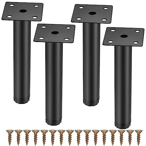 Fulushouxi 4 Stück Möbelbeine, 7,1 Zoll/18 cm verstellbare Möbelfüße, Metall Schrankfüße, Sofa Ersatz Stützfüße Beine für Möbel/Sofa/Tisch/Stuhl/Schreibtisch/Küche/Schrank/Schränke Beine Füße (18CM)