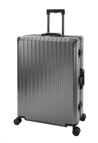 Travelhouse Hartschalen-Trolley Tokyo - Robuster Aluminium Reisekoffer mit TSA Zahlenschloss - Koffer, hochwertiger Aluminium Hartschalen-Trolley mit 110 Litern Volumen, extrem stabil und leicht, ideal für sichere Reisen.
