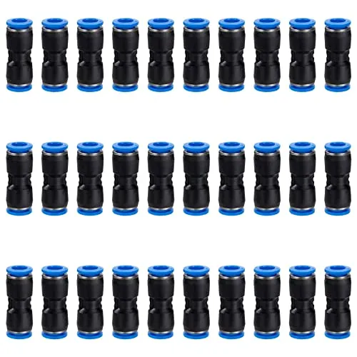 GUNGY Pneumatik Steckverbinder 4mm Pneumatikverbinder Fittings Push In Schnellkupplung Luft Kit 30 Stück
