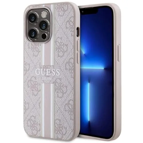 GUESS GUHMP13LP4RPSP Hülle für iPhone 13 Pro - Standard Handyhüllen mit stylischem Rosa Design, schützt Ihr iPhone 13 Pro vor Kratzern und Stößen.