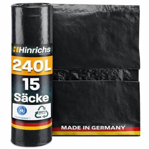 Hinrichs Müllsäcke 240L extra Stark in schwarz von Hinrichs