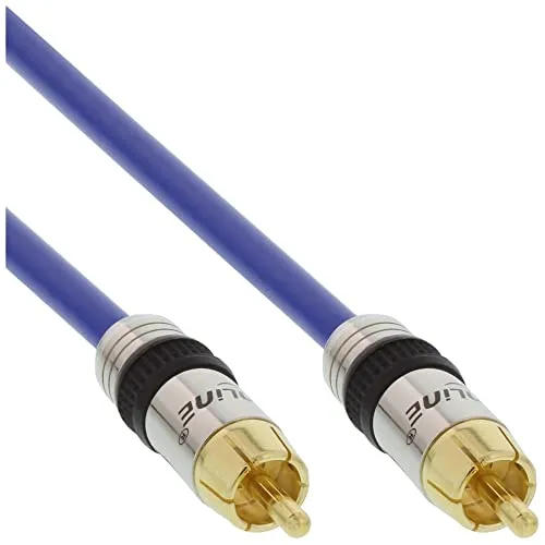 InLine Cinch Kabel Audio, Premium, vergoldete Stecker, 1x Cinch Stecker/Stecker, 20m