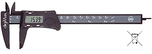 Wiha Messschieber digiMax 150 mm - Präzise digitale Ablesung auf 0,01 mm für vielseitige Messungen in High-Tech-Qualität