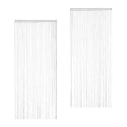Fadenvorhang weiß Fadengardine Fadenstore Raumteiler waschbar Polyester 4er Set