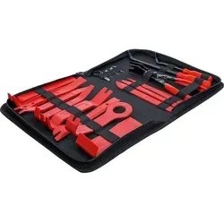 Demontage- und Zierleistenkeile - 19-teiliger Satz - Autoteile - Beschädigungsfreies Demontieren von Kunststoffclips und Verkleidungsteilen mit 11 robusten Werkzeugen und praktischer Reißverschlusstasche.