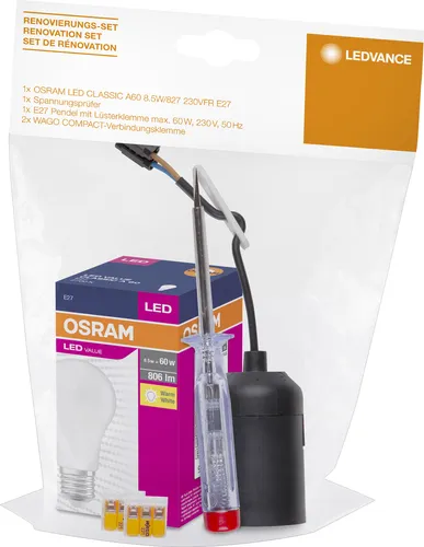 OSRAM Renovierset Inhalt: Lampe, Klemme, Fassung, Spannungsprüfer