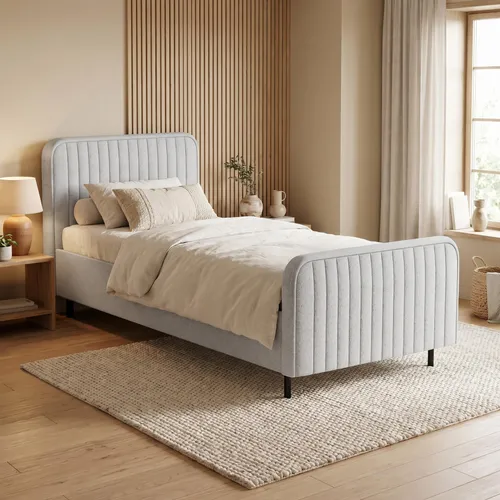 BEAUTYSOFA Polsterbett LAMI 90x200 cm – Modernes Einzelbett mit Bettkasten & Matratze MEDIRO ERGO+