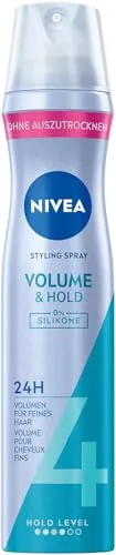 NIVEA Volume & Hold Haarspray - Haarspray für sichtbar mehr Volumen & 24h Halt, pflegt mit Panthenol & Vitamin B3, vegan und silikonfrei, ideal für kräftiges Haarstyling.