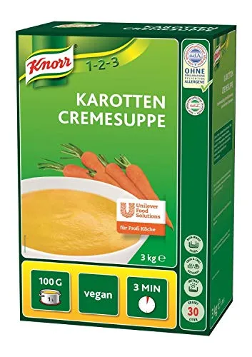 Knorr Karotten Cremesuppe - Cremige Karotten-Suppe von Knorr, ideal für eine schnelle und schmackhafte Mahlzeit. Perfekt für gemütliche Abende oder als feine Vorspeise.