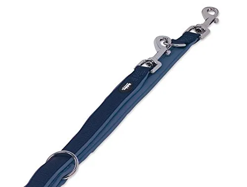 Nobby Führleine Classic Preno, blau - 200 cm, 3-fach verstellbar - Klassische Hundeleinen mit weichem Neopren-Griff für hohen Komfort, ideal für entspannte Spaziergänge mit Ihrem Vierbeiner.