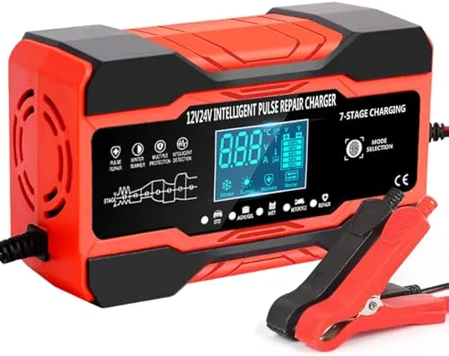 10A Autobatterie Ladegerät – 12V/24V Smart mit LCD-Bildschirm