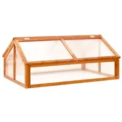 vidaXL Tannenholz Gewächshaus - Aufzucht Frühbeet 114x80x50cm - Garten-Zubehör für den perfekten Pflanzenschutz: Massives Tannenholz, klappbarer Deckel für einfache Pflege und optimaler Frostschutz im Frühjahr.