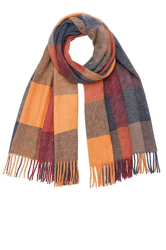 Faera Modeschal Weicher Strick Schal mit Fransen - Stilvoller Winter Halswärmer, (1-St), 9408 in Orange