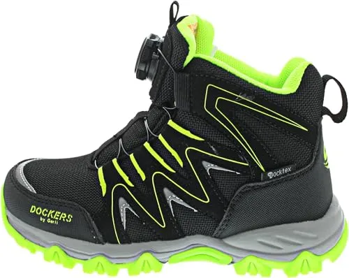 Dockers by Gerli Jungen Stiefel in Schwarz, Größe 37 - Wanderschuhe mit Docktex: wetterfest und atmungsaktiv, ideal für Abenteuer im Freien, rutschfeste Laufsohle mit Profil für sicheren Halt.