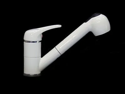 Küchenarmatur Spüle Armatur Wasserhahn mit Geschirrbrause weiss