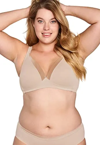 Naturana BH Damen ohne Bügel Cup A-D 100% Angenehm Dank extra Softer Schalen I BH ohne Bügel mit nahtlosen Cups - Ideal unter Blusen & T-Shirts Damen BH für maximalen Halt 95 Nude D
