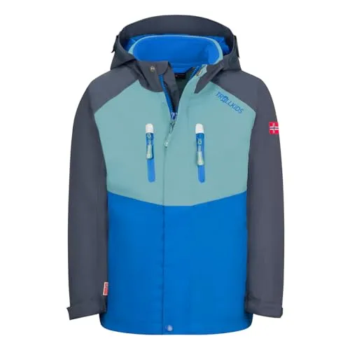 Trollkids Kids Bryggen 3in1 Jacket 98, Dusky Turquoise in blau von TROLLKIDS
