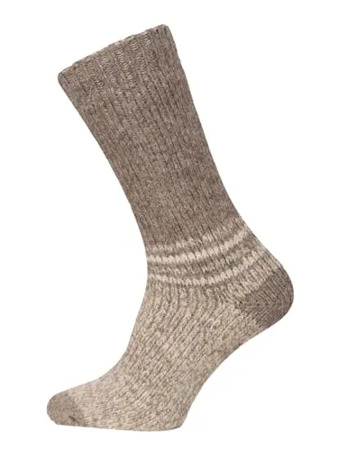 HomeOfSocks Ein Paar Alpaka Strümpfe für Herren Und Damen - 95% Wolle Extra Dick mit Frottee und festem Sitz Lange Socken Luxuriöse Wollsocken | Taupe Gr. 35-38