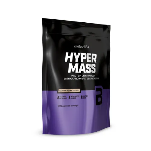BioTech USA Hyper Mass Cookies & Cream 1000 g - Protein Shake für effektiven Muskelaufbau, reich an Kalorien und ideal für Sportler, die Masse aufbauen möchten.