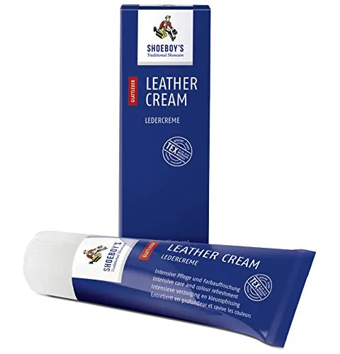 Shoeboy's Leather Cream - Schuhcreme mit Schwammaufträger für Glattleder, schwarz, 1er Pack (1 x 75 ml)