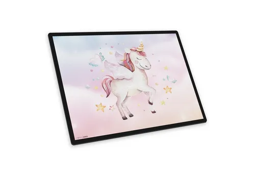 itenga Schreibtischunterlage itenga Schreibunterlage Motiv Einhorn Wasserfarben