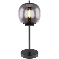 meineWunschleuchte LED-Tischleuchte, Schwarz, Glas, Metall - Moderne Tischleuchte mit elegantem Design aus mattem Metall und Rauchglas. Ideal für stimmungsvolle Beleuchtung im Wohnzimmer oder Schlafzimmer dank dimmbarem LED-Leuchtmittel.