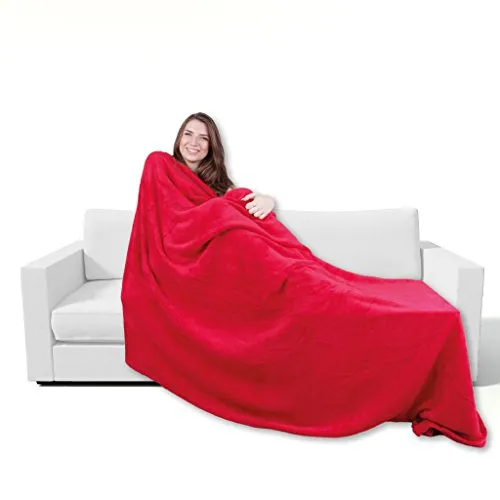 Bestgoodies Kuscheldecke 220x240cm in Rot, supersofte Tagesdecke in vielen Varianten erhältlich