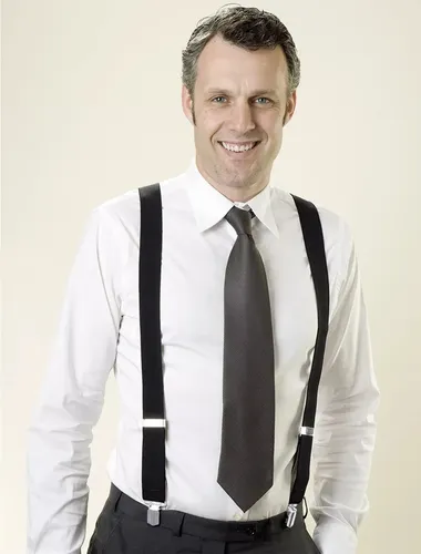 Maximex Hosenträger Schwarz, klassische Y-Form - Hosenträger für Herren, verhindern das Rutschen der Hose, längenverstellbar bis max. 125 cm für optimalen Komfort und Passform.