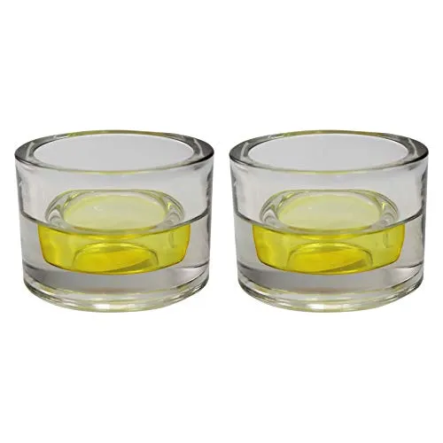 Ebersbacher Kerzenfabrik GmbH Kerzenhalter Jumbo Maxi gelb für Teelichter & Maxi-Teelichter 2 Stück ca. (ØxH) 80 x 55 mm