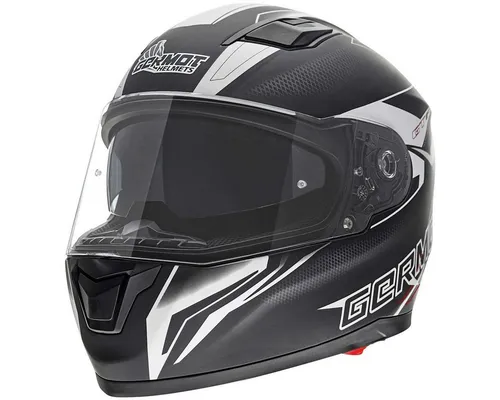 Germot GM 330 Dekor Helm, schwarz-weiss, Größe XS - Motorradhelm mit sportlichem Design, idealen Schutz und hohem Tragekomfort für Männer, perfekt für jede Fahrt.