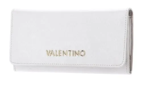 VALENTINO Divina SA Wallet L Geldbörse Platino creme - Damen Geldbörse aus 100% Polyurethan, glänzend und elegant in Elfenbein, ideal für Kreditkarten und Essentials.