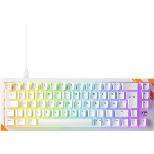 CHERRY K5 PRO TMR COMPACT - Mechanische RGB-Tastatur mit USB - Kabelgebundene mechanische Tastatur mit QWERTZ-Layout, RGB-LED-Beleuchtung und robustem Design für präzises Tippen und Gaming. Ideal für den professionellen Einsatz.