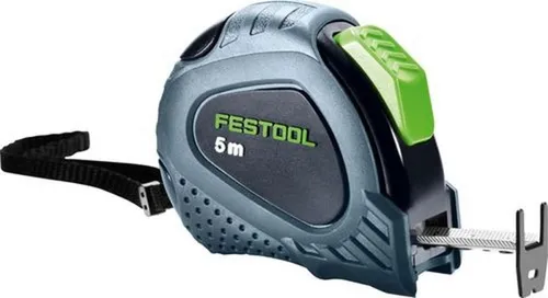 Festool Maßband 205182, MB, 5m - Messgeräte, robustes und langlebiges Maßband mit Spike-Haken für optimale Haftung und Schieberbremse zur manuellen Fixierung.