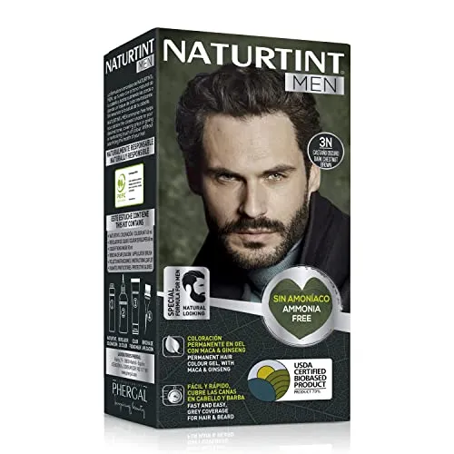 Naturtint Men 3N Dunkelbraun | Ammoniakfreie Haarfarbe für Männer - Haarfarbe speziell für Männer, 100% graue Haare abdecken, mit natürlichen Inhaltsstoffen für langanhaltende Farbe und extra Pflege.