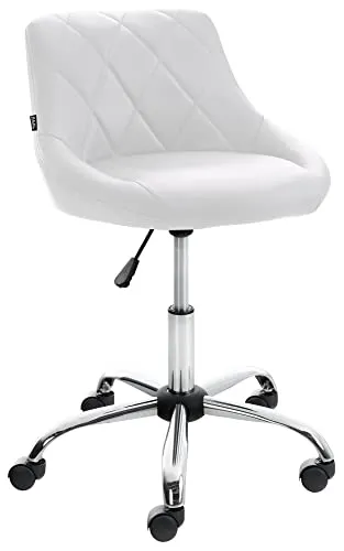 CLP Arbeitshocker Lazio I Höhenverstellbarer Arbeitsstuhl in Weiß - Bürostühle, komfortabler Arbeitshocker mit Kunstlederbezug, ideal für Arztpraxen und Kosmetiksalons, höhenverstellbar und 360° drehbar für maximale Flexibilität.