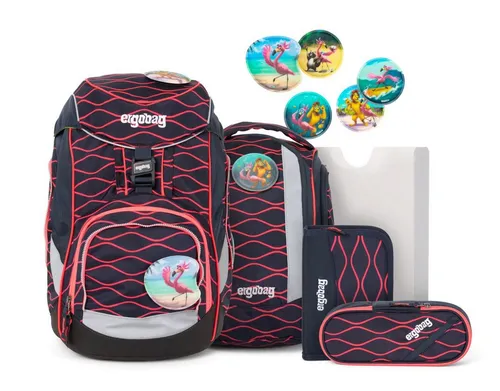 ergobag Pack-Set Rucksack Coral Waves, 20 Liter von ergobag