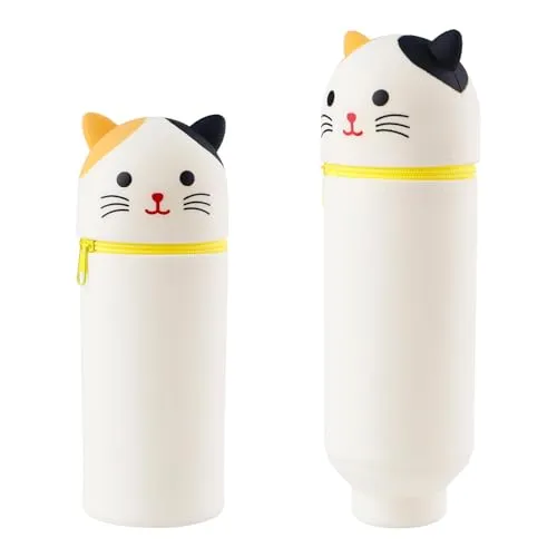 Dowdiles Federmäppchen aus Weichem Silikon Cartoon Stand Up Federmäppchen,Tier Stifthalter,Niedliche Schulbedarf,Stifte Mäppchen,Stifthalter Bleistifttasche