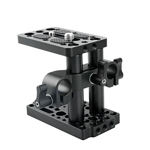NICEYRIG Käse Mount Grundplatte,DSLR Kamera Grundplatte Switching Kit mit 15mm Stabklemme, kurzen Stangen, Easy Teller für DSLR Kamera Grundplatte Lifting System