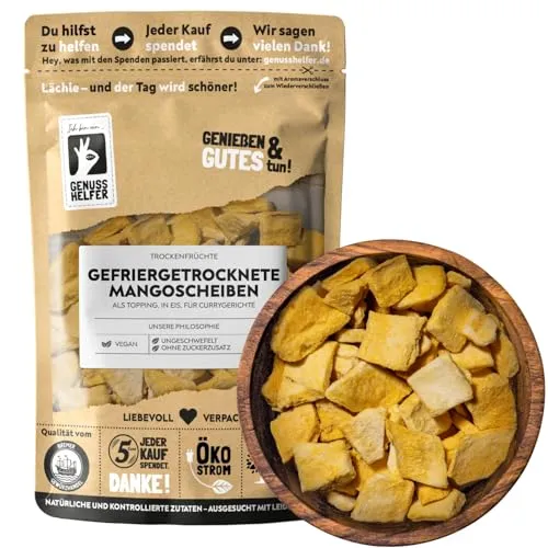 Bremer Gewürzhandel gefriergetrocknete Mango, ohne Zuckerzusatz, Mangochips, Mangostreifen, 60g