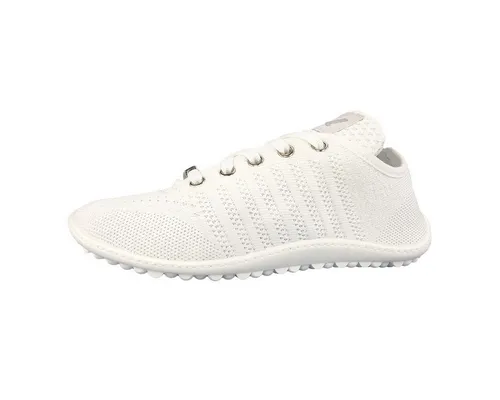 Leguano Barfußschuhe Schnürschuh weiß 42 EU - Sneaker für ein natürliches Laufgefühl, mit flexibler Gummisohle und atmungsaktivem Mesh-Obermaterial für optimalen Komfort.