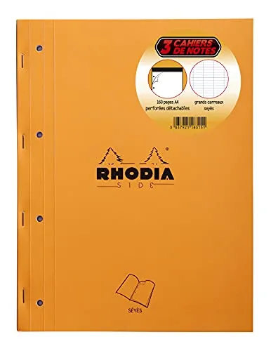 Rhodia Set 3 Notizblöcke geheftet A4 F-lin 80Bl- Orange 118315C