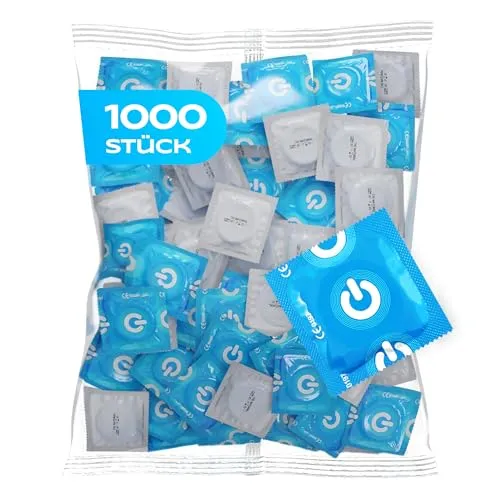 ON) Kondome Clinic - ohne Gleitgel I 52 mm Breite I 1000 Stück Packung I Kondome trocken I dünne 0,07 mm Wandstärke I vegan I für Men