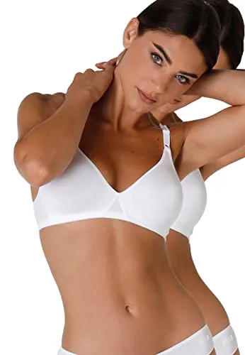 Lovable Bügelloser Cotton Line BH Damen x2 - Weiß, 80C - Klassische BHs für Damen: Bequemer, bügelloser Baumwoll-BH im 2er-Pack, ideal für den Alltag. Mit verstellbaren Trägern für optimale Passform und maximalen Komfort.