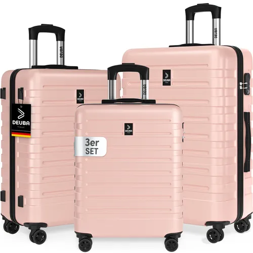 Hartschalenkoffer New York Set 3-tlg Pastellrosa mit 360° Rollen