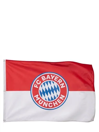 FC Bayern München Hissfahne Logo 180x120 cm – Rot/Weiß in rot von FC Bayern München