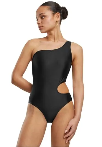 Urban Classics Damen Badeanzug Asymmetric Cut Out Swimsuit - Bikini-Sets für Damen mit modernem, asymmetrischem Schnitt und verführerischem CutOut, ideal für Strand und Poolpartys. Hergestellt aus einem bequemen Stoffmix für langanhaltenden Komfort.