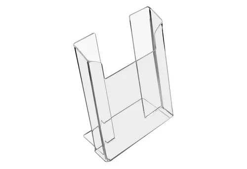 HMF Zeitungsständer Acryl Prospekthalter, DIN A5 Hochformat (5 St), Prospektständer 16 x 19,5 x 9 cm, Glasklar