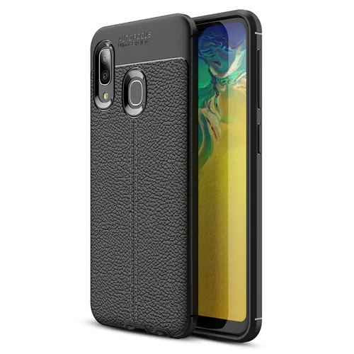 Handy Hülle für Samsung Galaxy A20e, Leder Case Silikon Cover Schutz Etui
